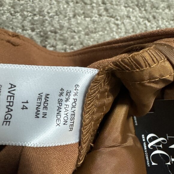 New York & Company Pants Brown Modern Fit Straight Leg Women’s Size 14 NWT - Picture 6 of 12